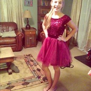 Burgundy party dress