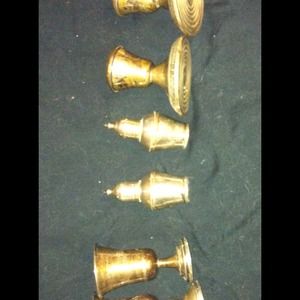 Silver shakers, candle holders, wine cups