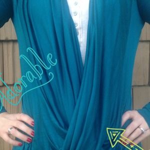 Criss Cross Shirt Teal/Mustard/Black Large
