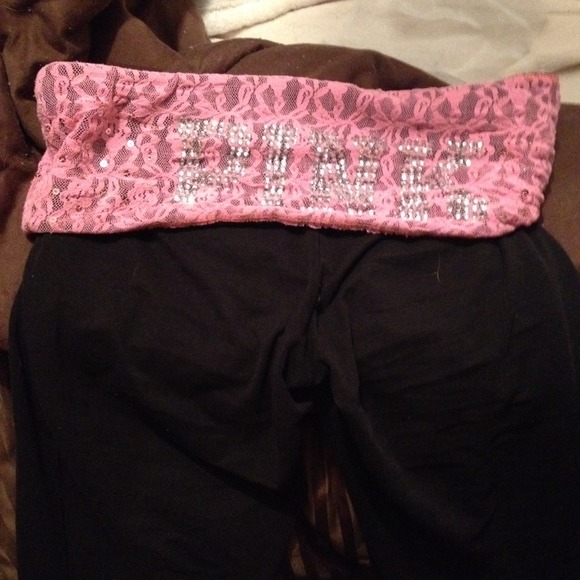 Pink laced yoga pants from VS