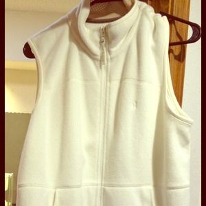 Cream fleece vest