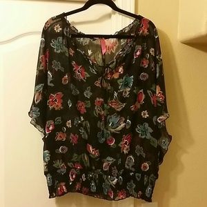 Plus Size Semi sheer short sleeve dress shirt