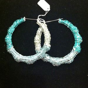 Crystal Covered Bamboo Earrings.