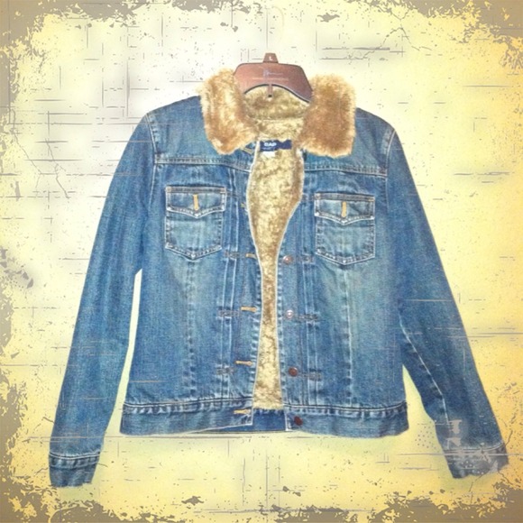 GAP Faux Fur Jean Jacket