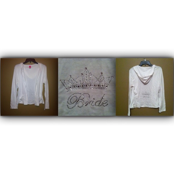 Cute Bride Jacket with Rhinestones