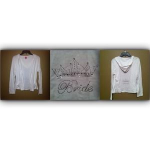 Cute Bride Jacket with Rhinestones