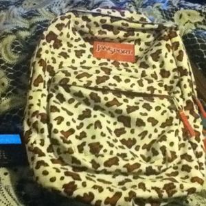 White leopard print Jansport.
