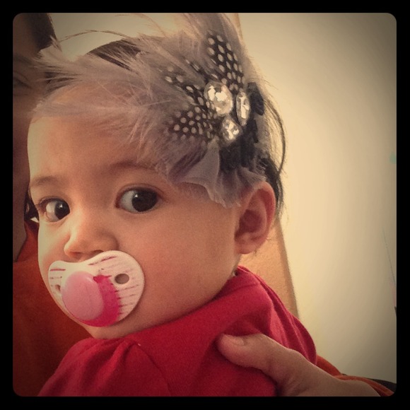 Headband feather & jewels