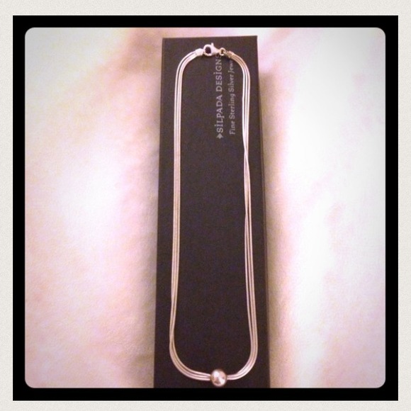 Silpada sterling silver 3 strand necklace w bead