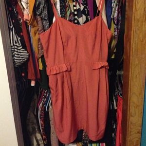 Coral colored dress! Never worn, no tag.