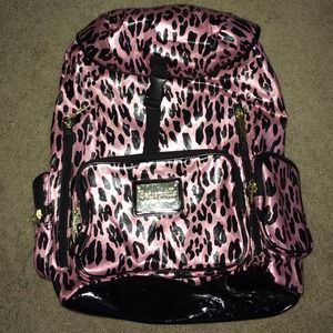Pink and Black Cheetah Betsey Johnson Backpack