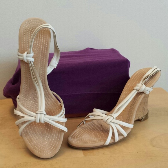 Nine West White leather sandals