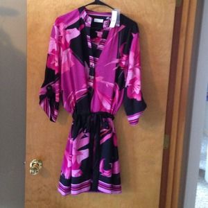 Purple and black flowery dress