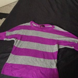 Purple and grey striped shirt