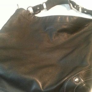All leather coach bag
