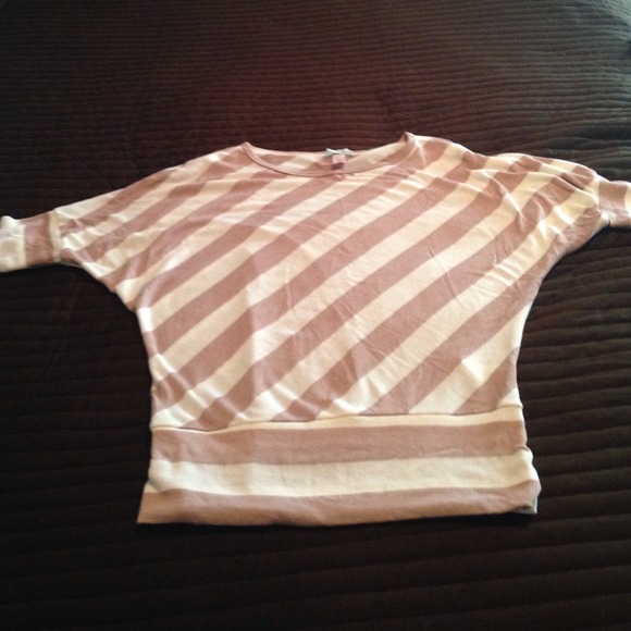 Tan and cream stripe sweater