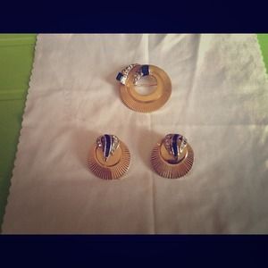Vintage pin and clip-on earrings. Bouchard $55