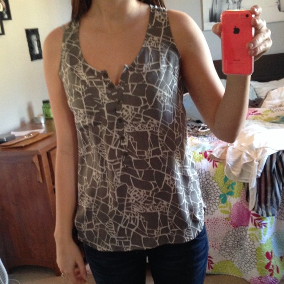 SOLD Grey silk tank