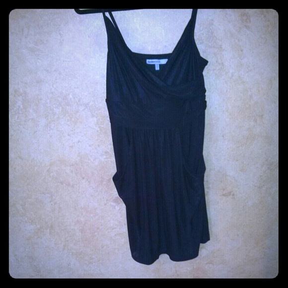 Shiny black dress.