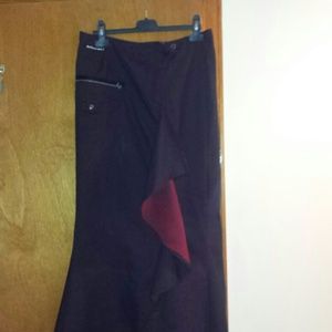 Burgundy French fitted long Skirt