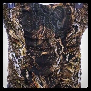 Forever 21 snake skin print strapless mini dress