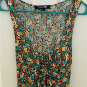 Floral top with ruffles