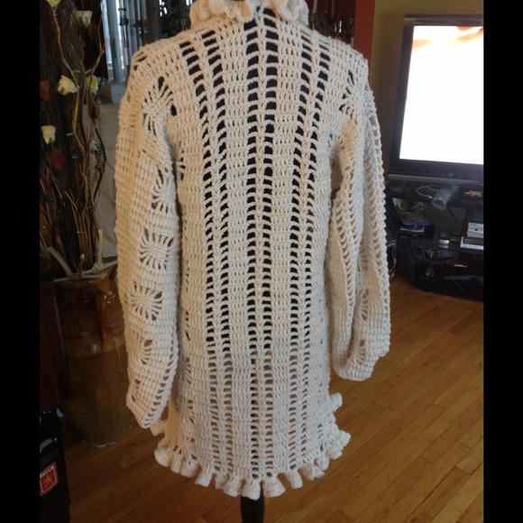 2X HP 2/10-3/5 HAND MADE LONG 100% COTTON CARDIGAN - Picture 2 of 4