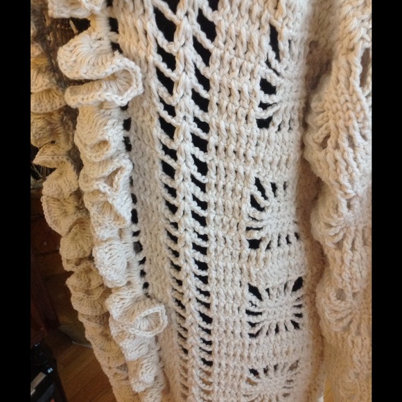 2X HP 2/10-3/5 HAND MADE LONG 100% COTTON CARDIGAN - Picture 4 of 4