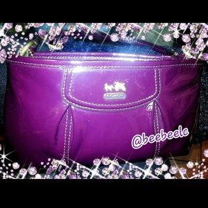 Adorable Small Plum Leather Coach Purse