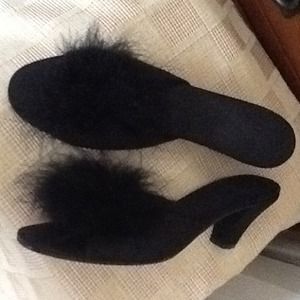Fun foo foo feather slipper shoes