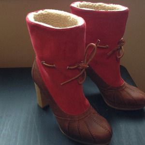 Suede and leather high heel boots!