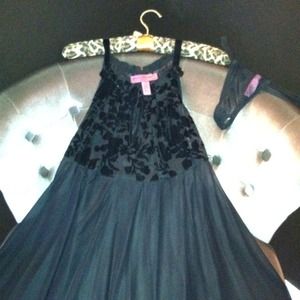 Betsey Johnson Velvet & sheer Babydoll