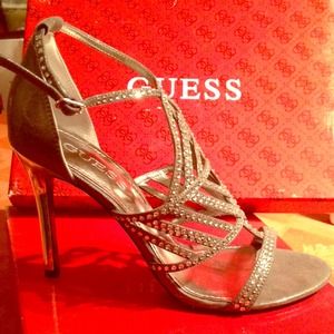 SOLD---Guess Hilonas Rhinestone high-Heels Sandals