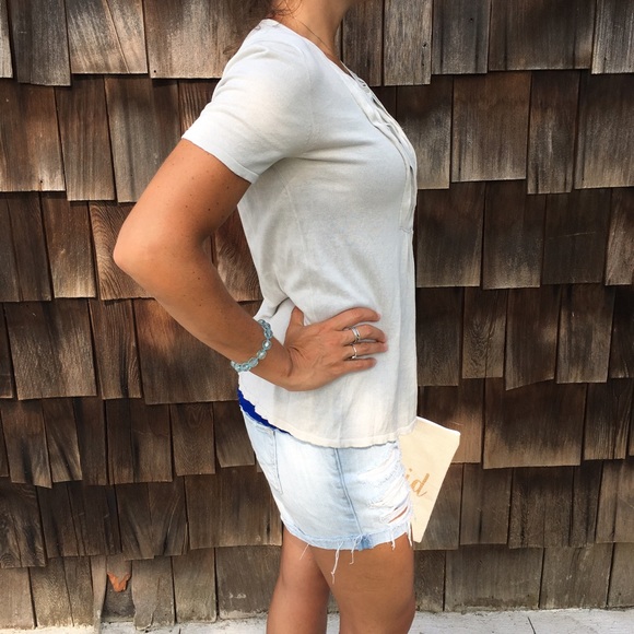 ✂️💸J. Crew light grey pleated button top cardigan - Picture 3 of 8