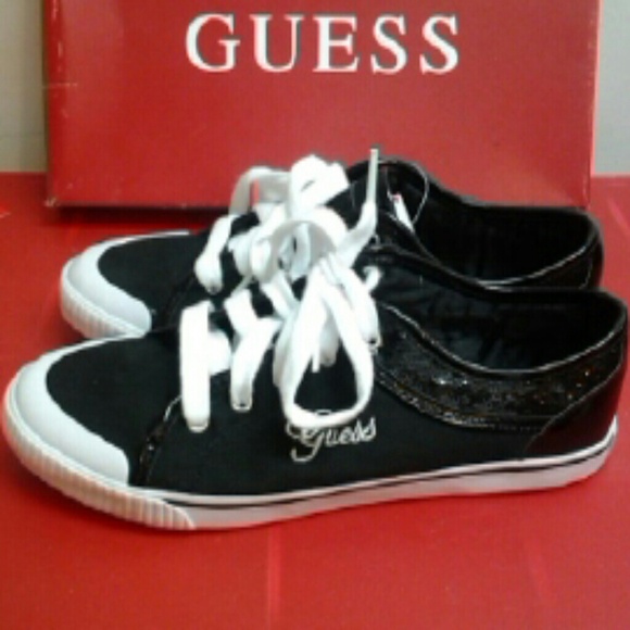 guess Shoes Reduced Black Glitter Tennis Cool Poshmark