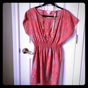 Coral Print Dress