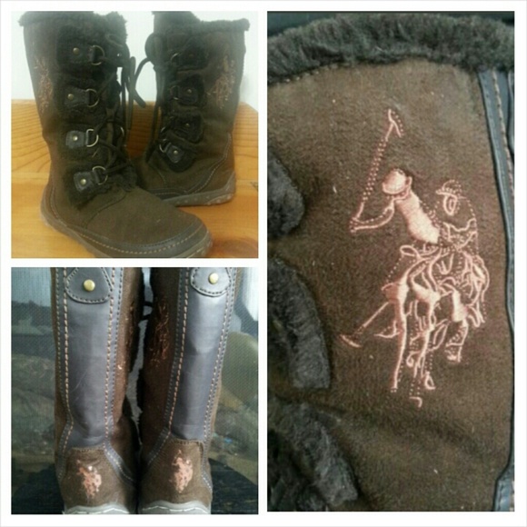 ⚠SOLD⚠US Polo boots with the fur! Girl's boots