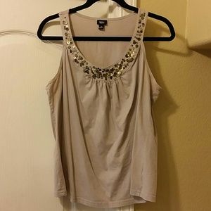 For sweetsugar453Gray tank top with metal sequins