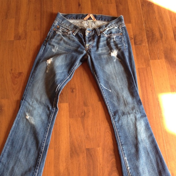 Slightly distressed jeans