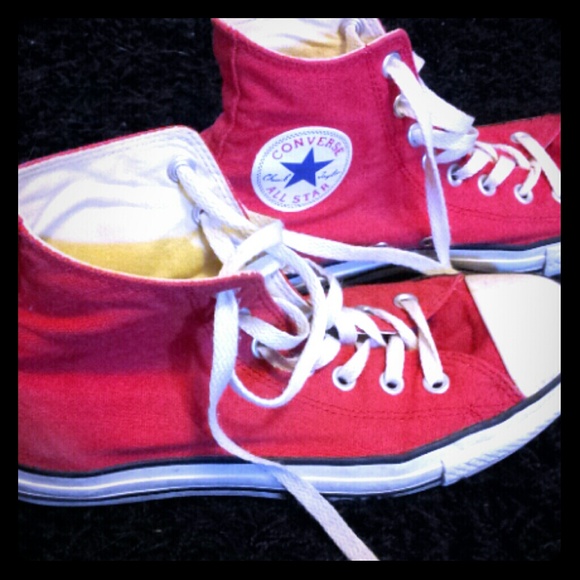 Red high top Converse