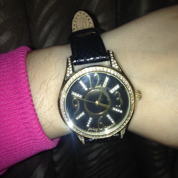 Juicy Couture Snakeskin Black Leather Watch - Picture 1 of 3