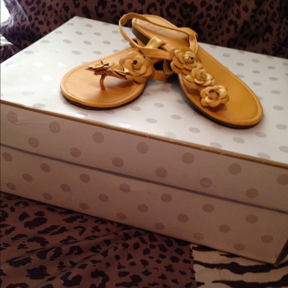 Mustard flower gladiator sandals