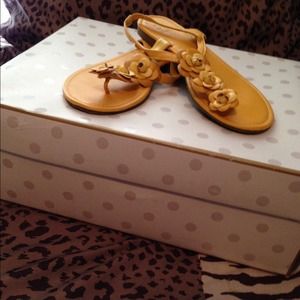 Mustard flower gladiator sandals