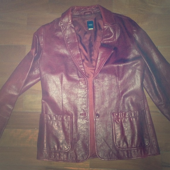 Vintage Red leather blazer