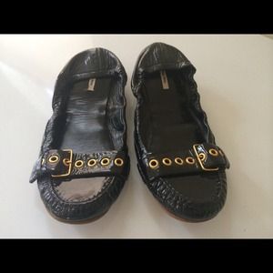 Miu Miu Black Patent Leather Flat