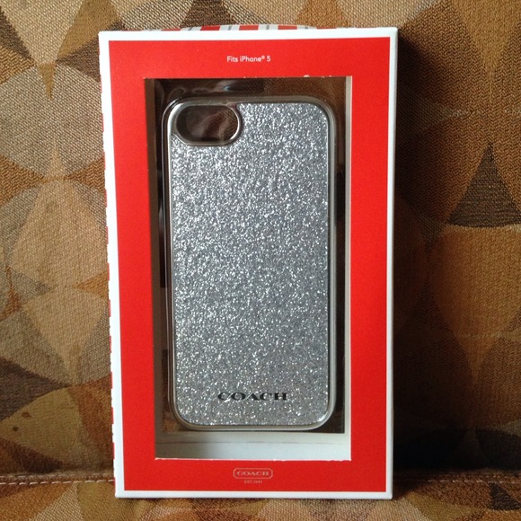 Brand new silver coach iphone 5 case