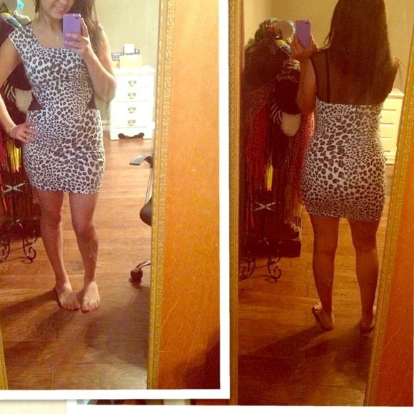 Leopard black and white mini dress. Worn twice