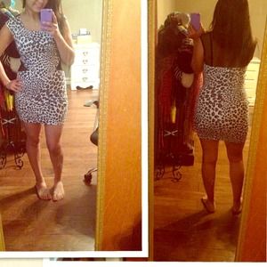 Leopard black and white mini dress. Worn twice