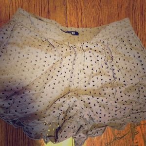 Gray Laser Cut Shorts