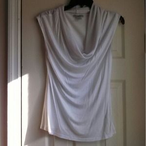 White Cowl Neck Top
